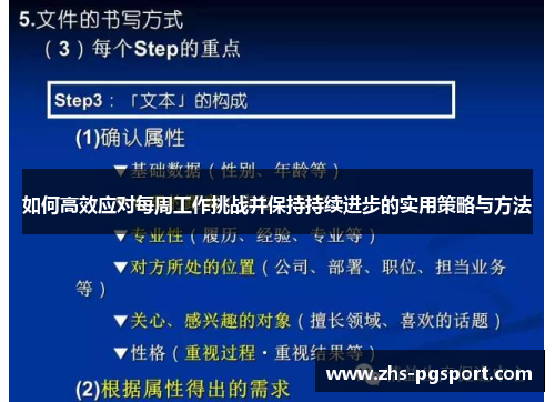 如何高效应对每周工作挑战并保持持续进步的实用策略与方法